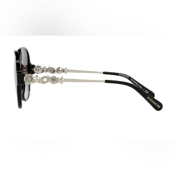 NWT Coach Embellished Charm Round 100% UV Protection Gradient Lenses Sunglasses - Picture 2 of 4